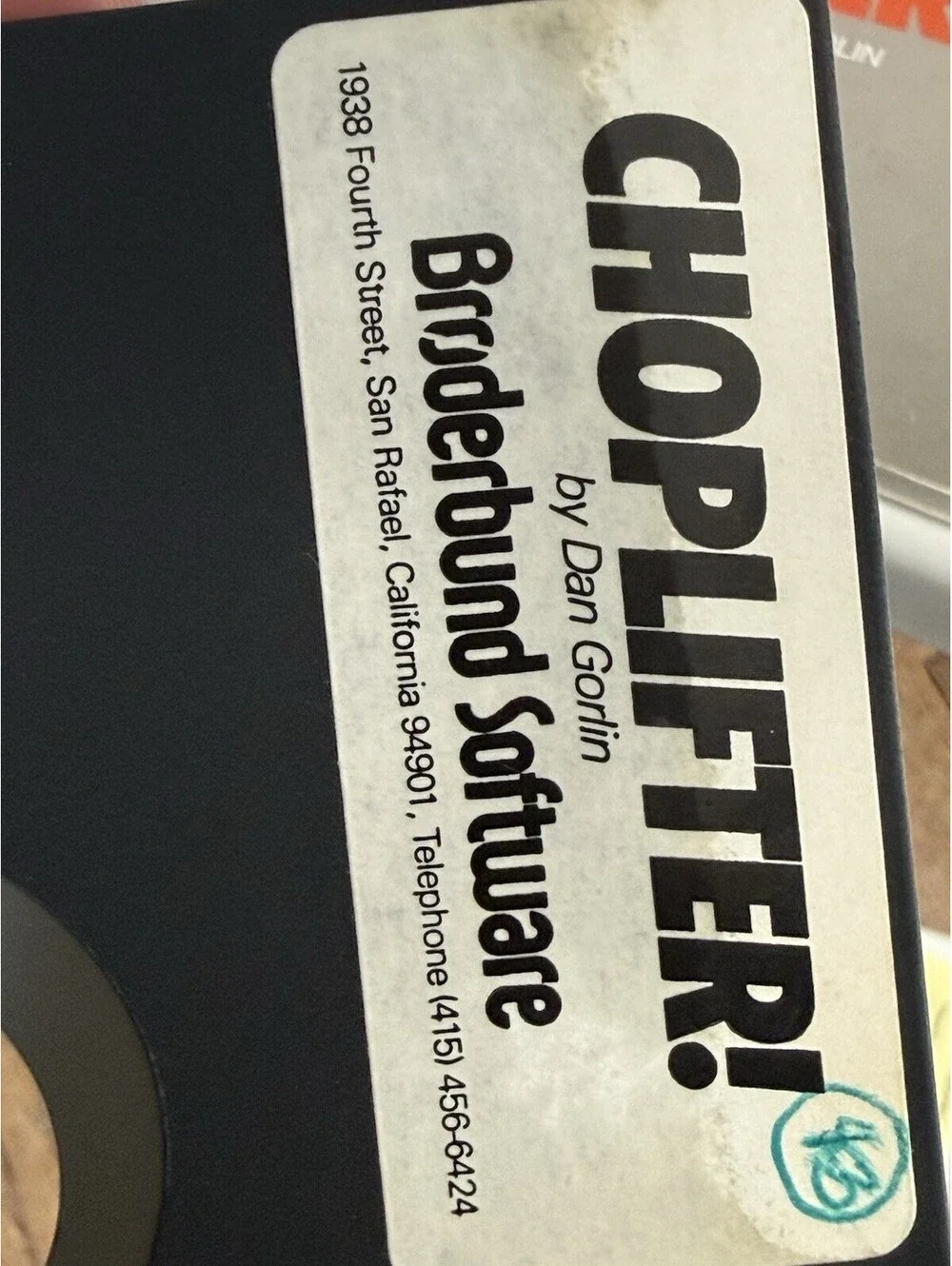 COMMODORE 64 - Broderbund CHOPLIFTER With Manual , Looks Good ( Untested)